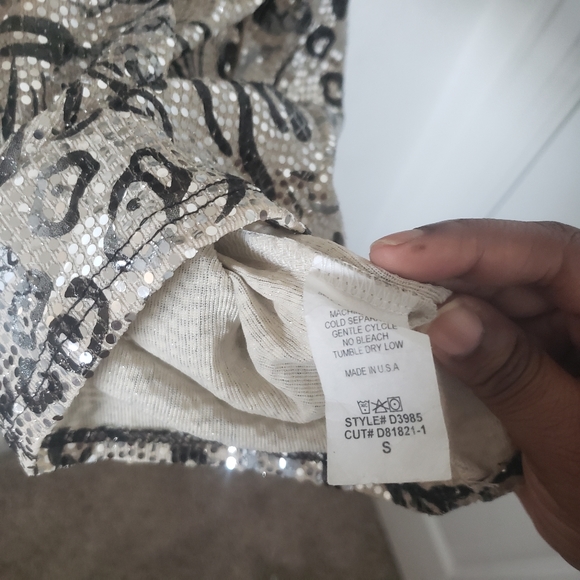 A3 Design Silver Animal Print Bodycon Dress Size Small - Picture 9 of 10